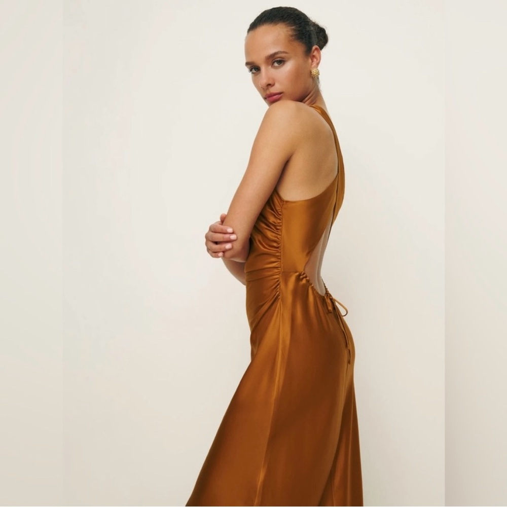 Reformation Anaiis Silk Dress - Copper - Picture 2 of 13